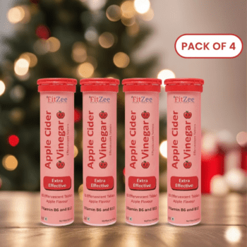 FitZee Apple Cider Vinegar Effervescent Tablets Set of 4