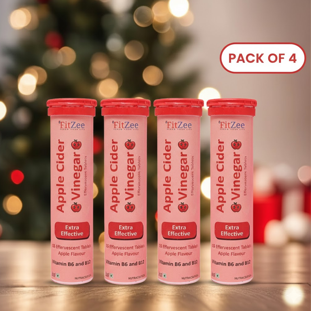 FitZee Apple Cider Vinegar Effervescent Tablets Set of 4