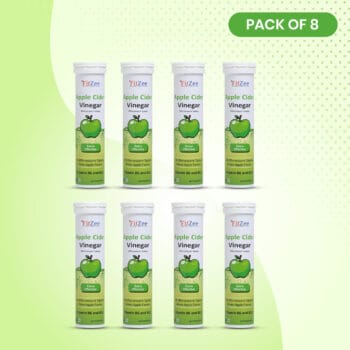 FitZee Apple Cider Vinegar Effervescent Tablets, Green, Set of 8